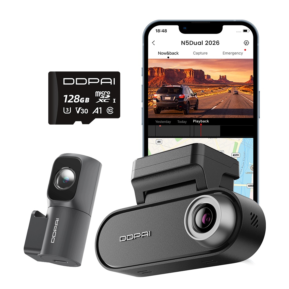 Automobilová Kamera Ddpai Videorekordér N5 Dual 2026 4K Hdr Zadní 128GB