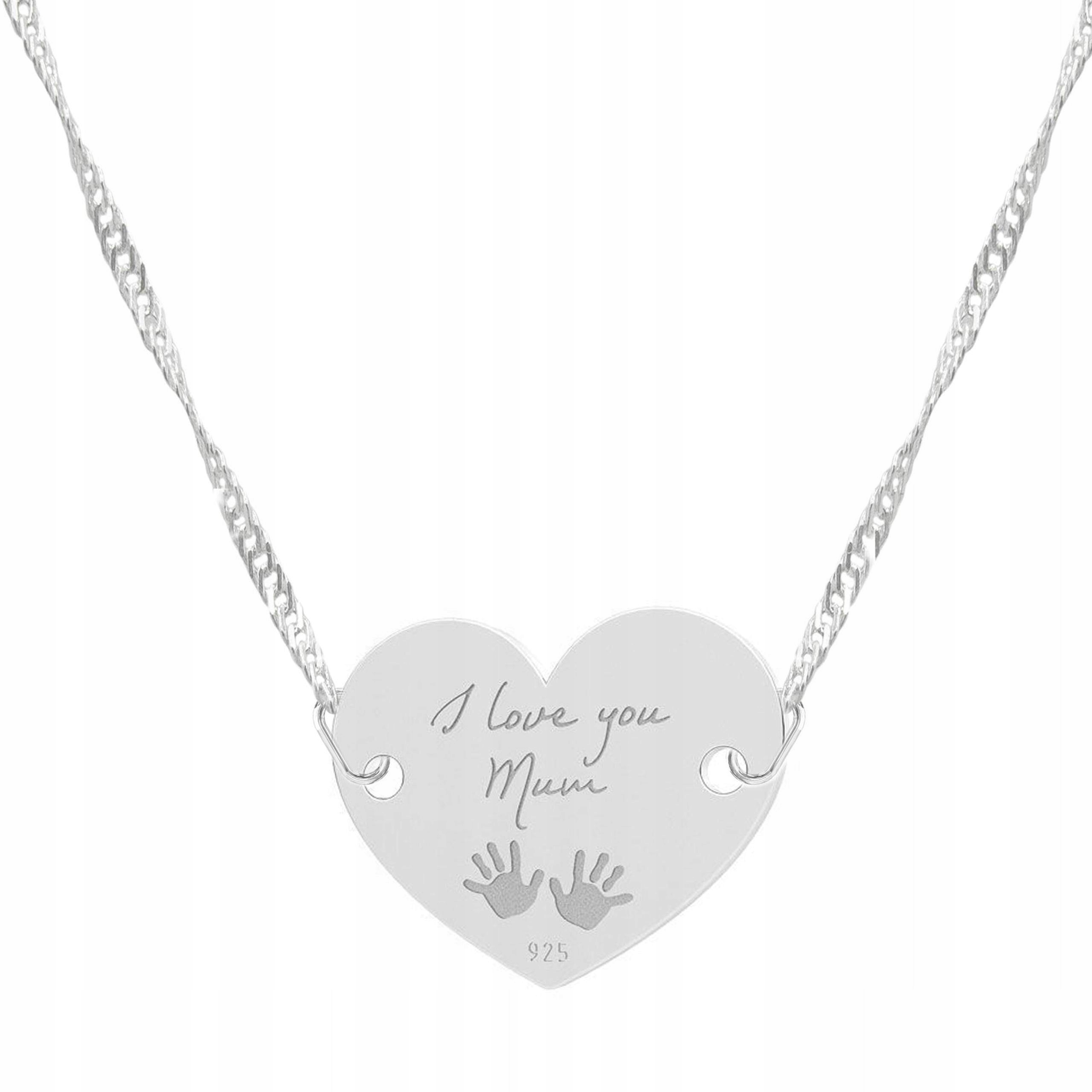 Stříbrný náhrdelník s rukama dítěte Ruka dítěte Rodina Stříbro 925