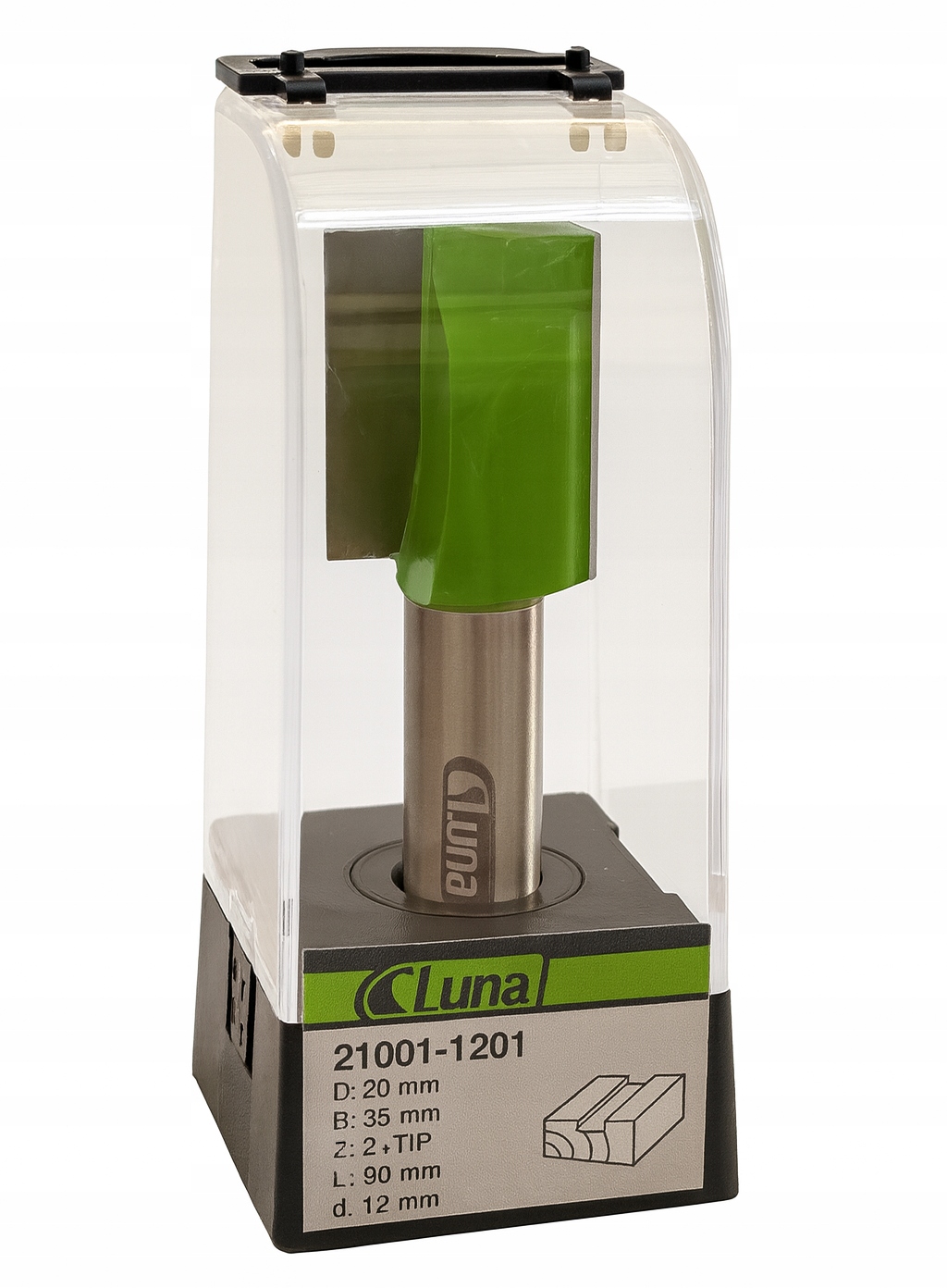 Fréza pro drážky 20 mm H35 mm délka 90 mm stopka 12 mm Luna