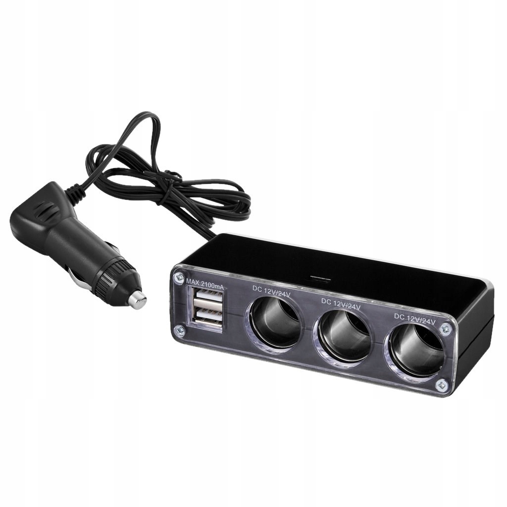 

3x Przedłużacz Rozgałęźnik Zapalniczki 1m 12V Usb