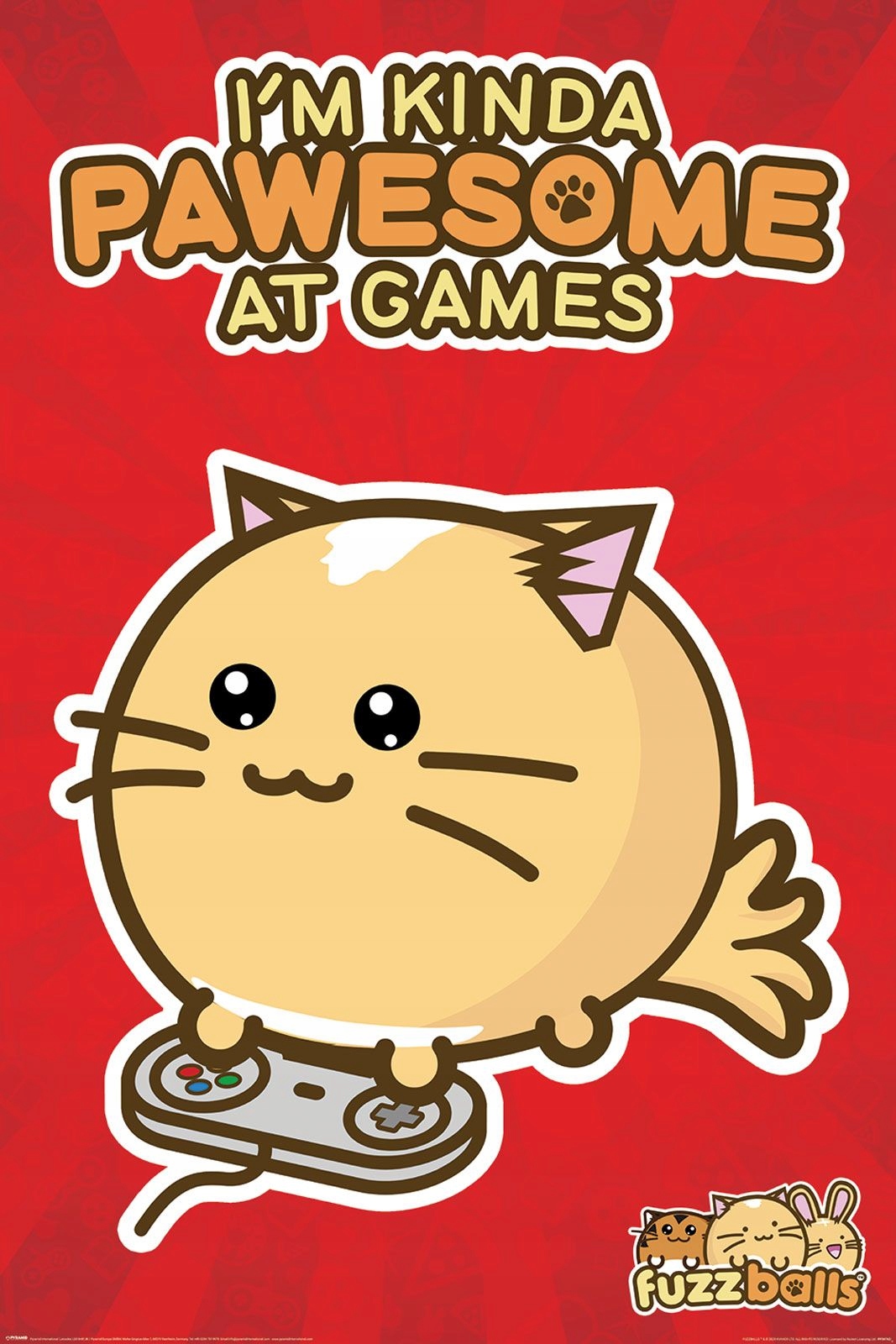 

Fuzzballs Pawsome Gamer plakat dla gracza 61x91,5
