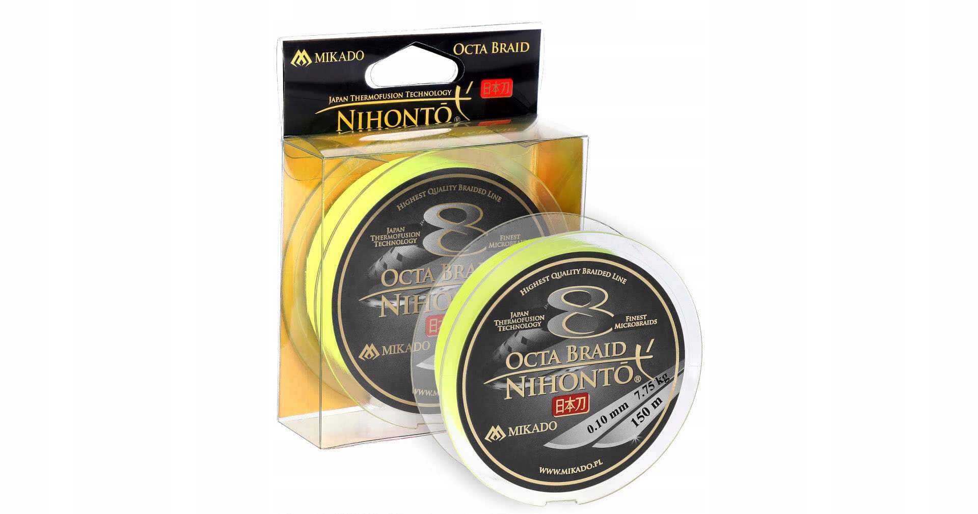 Plecionka Nihonto Octa Braid 0.23mm/20.8kg/150m Fluo Żółta op.1szp.