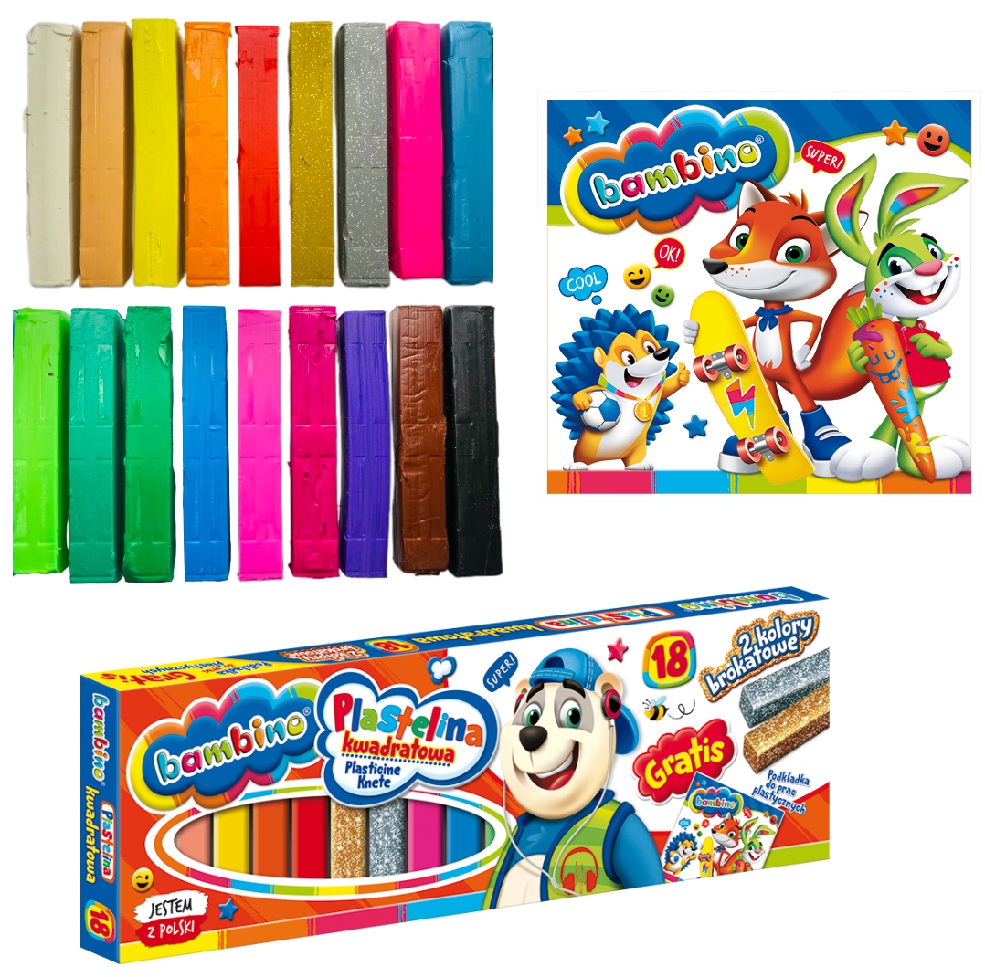 

Plastelina Kwadratowa Bambino 18 Kol Gratisy