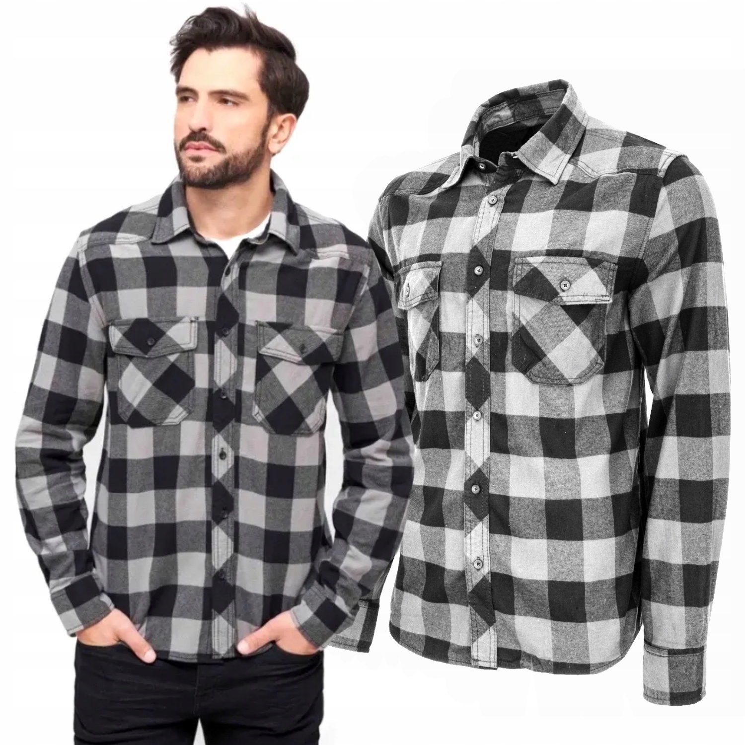 Košile s dlouhým rukávem Brandit Check Shirt Black-Charcoal XL