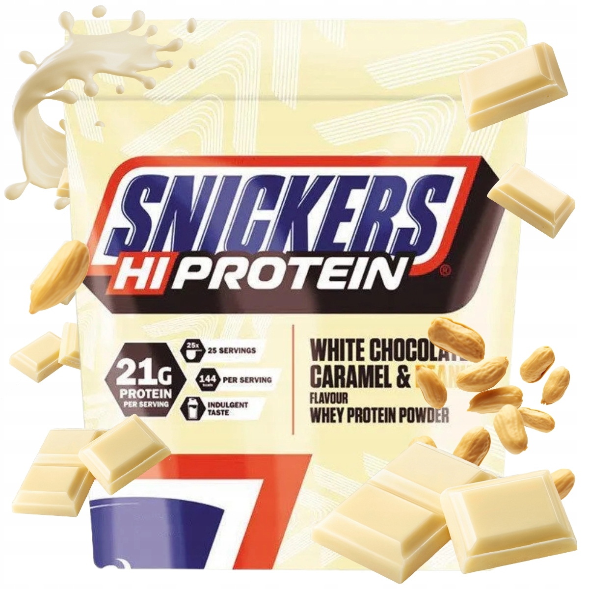 Snickers White 875g Hi Protein Whey Wpc Protein Bílá Čokoláda Karamel