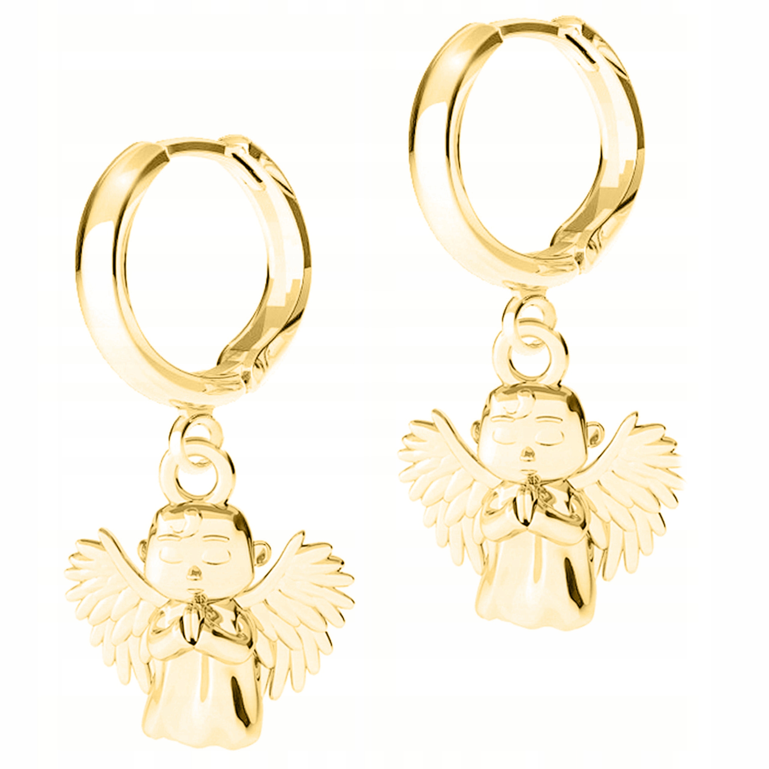 Zlaté Náušnice s anděly Andělé strážní andělé Stříbro 925