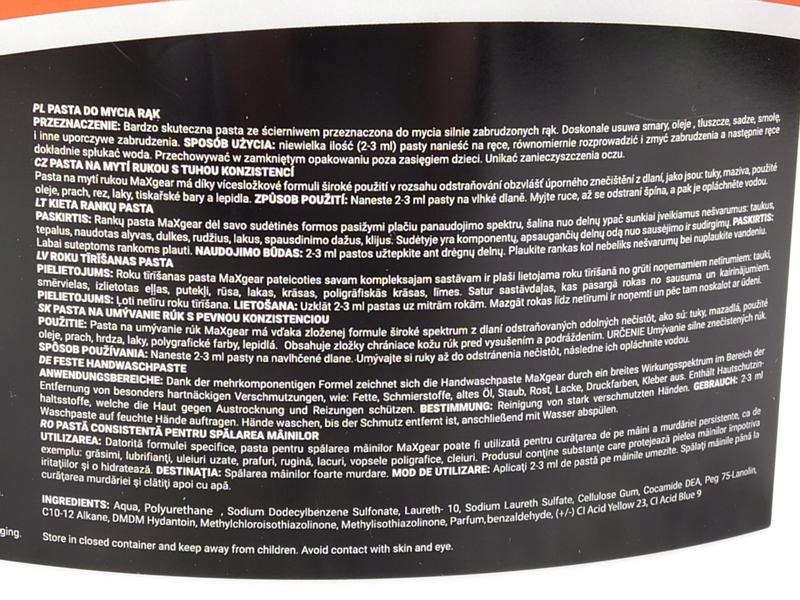 MAXGEAR РУЧНАЯ СТИРАЛЬНАЯ ПАСТА 36-0063 10L