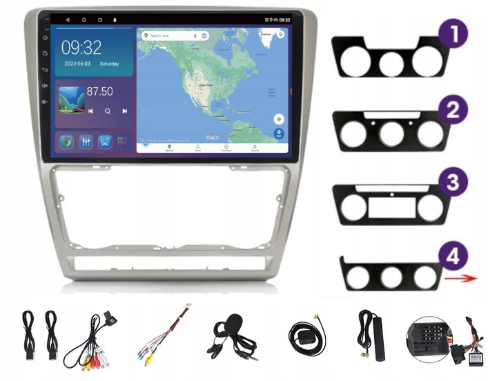 Rádio Gps Android Auto Škoda Octavia 2 2007-2012 Carplay Usb Wifi 2GB 64GB