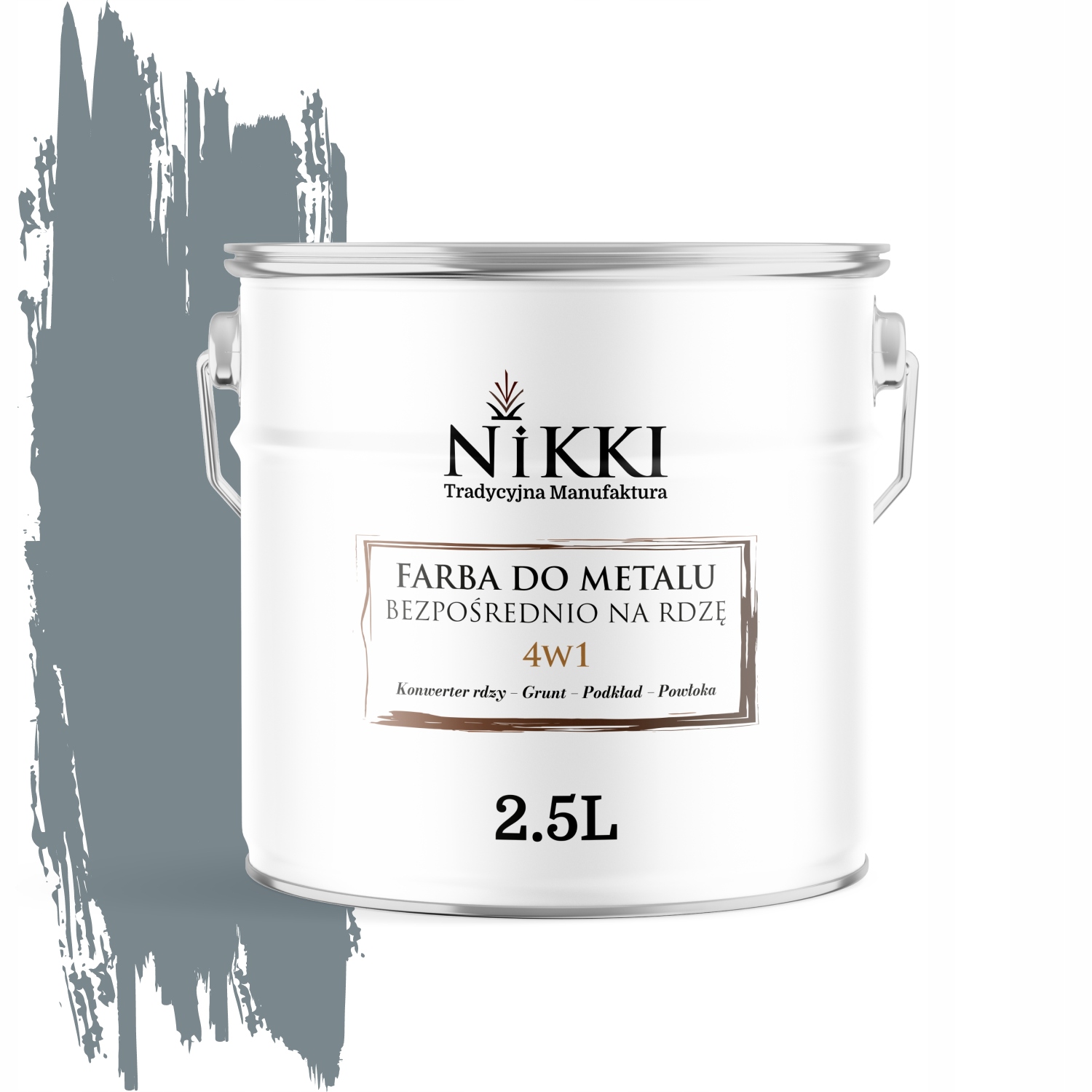 Farba Na Kov Priamo Na Hrdzu Pozinkovaná Veverička Šedá Ral 7000 Lesk 2,5 L