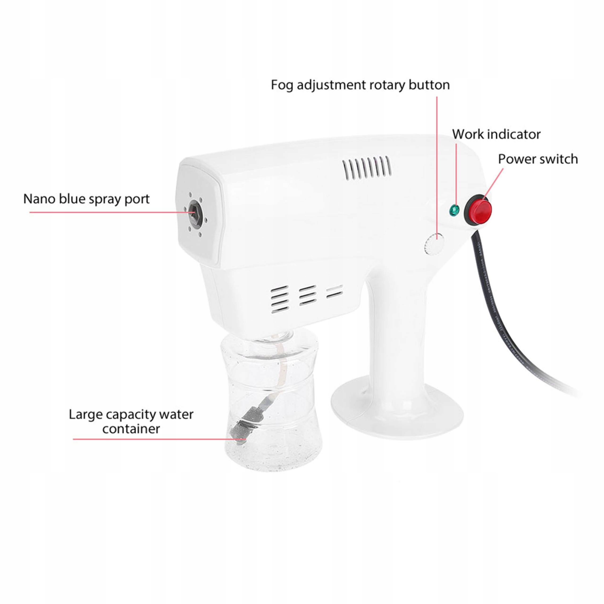 PAROWIEC DO WŁOSÓW NAWILŻACZ DO WŁOSÓW Moc 1 W