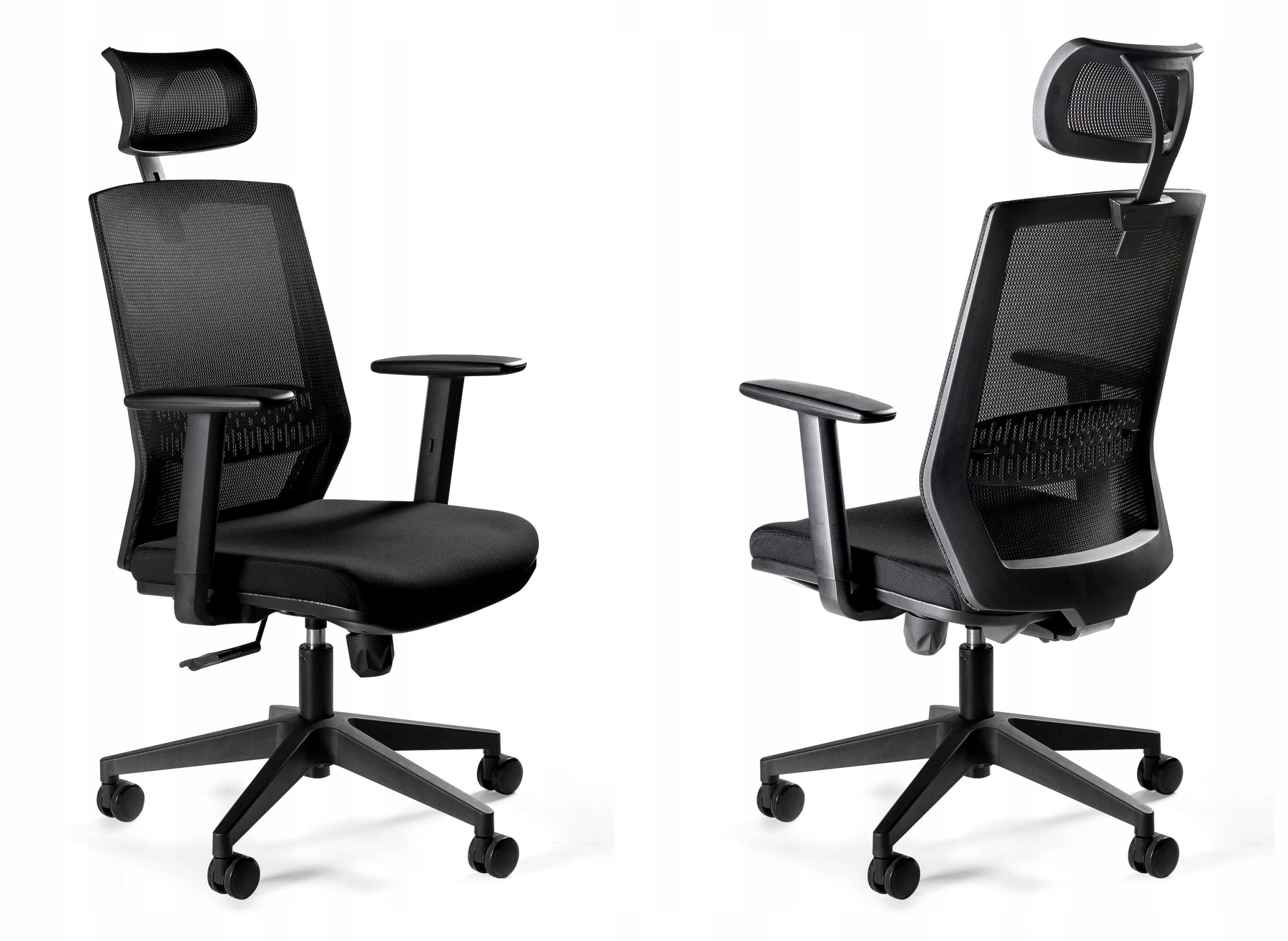 Fotel Ergonomiczny Esta Czarny Biurowy Krzesło Obrotowy 130k Nowe Normy Bhp