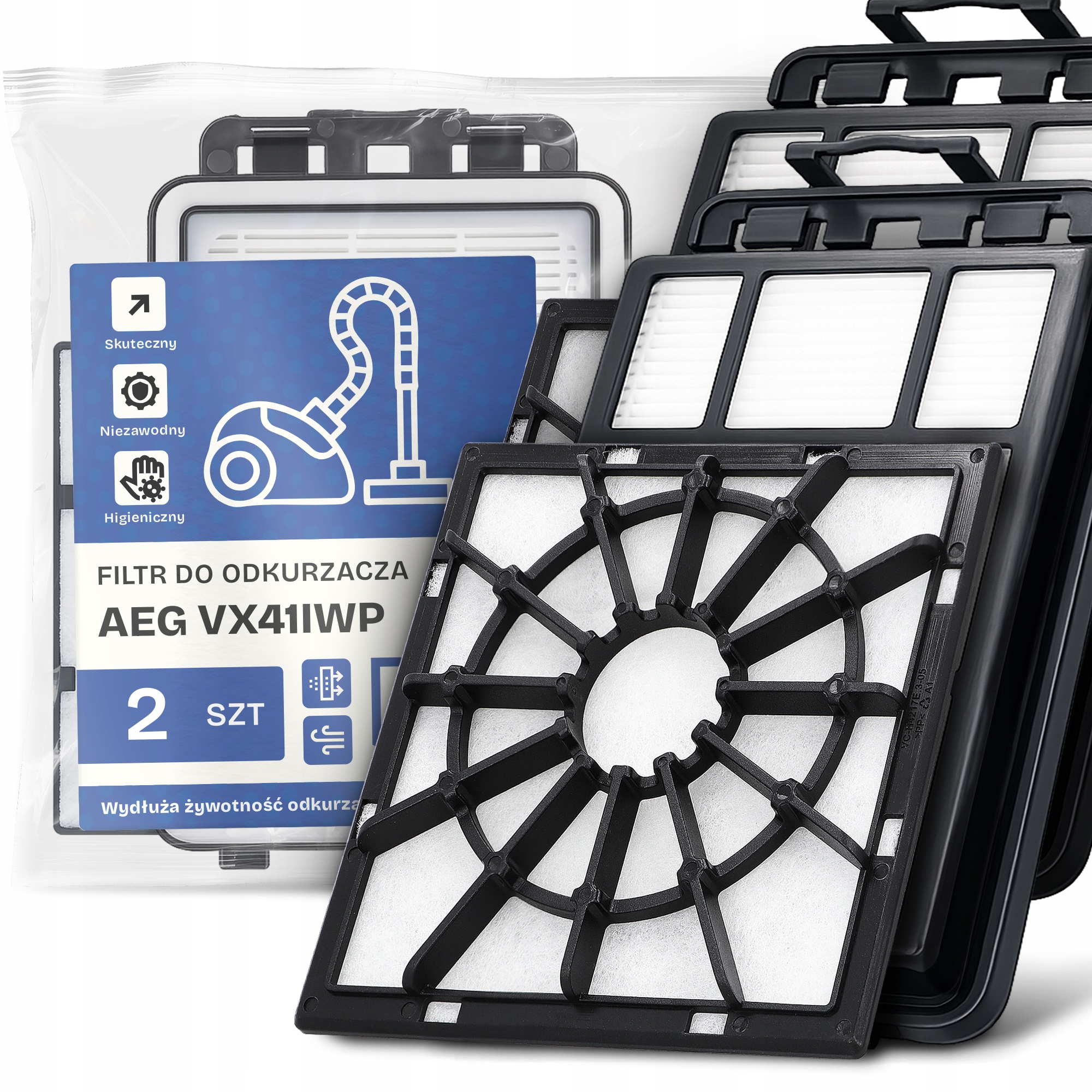 2x Filtry Do Vysavače Aeg VX41IWP Omyvatelný Filtr Sada Em-w