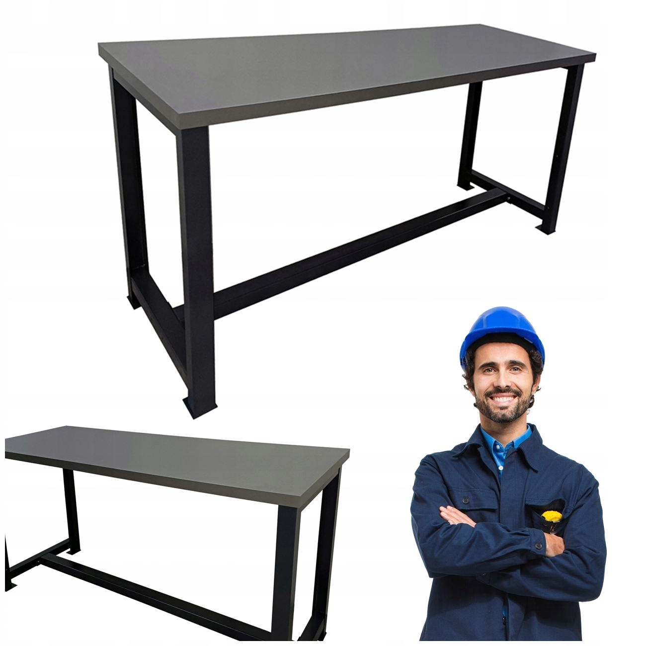 Kovový Pracovní Stůl, Silný, Průmyslový, Odolný 145X68X83 CM P-1401