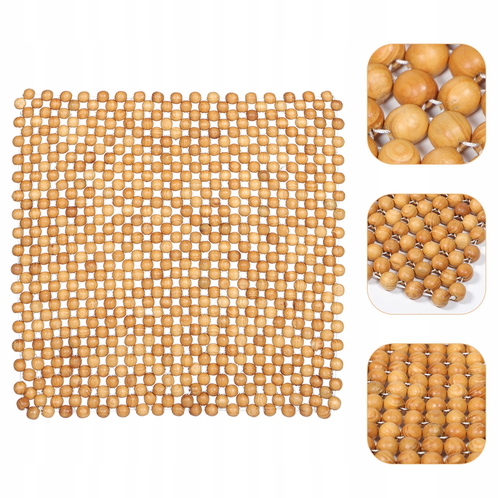 Rudas medinių karoliukų sėdynės užvalkalas 44 x 44 cm natūraliai ventiliacijai - 11
