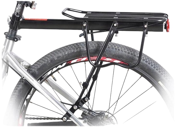 BAGAŻNIK ROWEROWY ALUMINIUM TYLNY UNIWERSALNY 50KG Kolor dominujący czarny