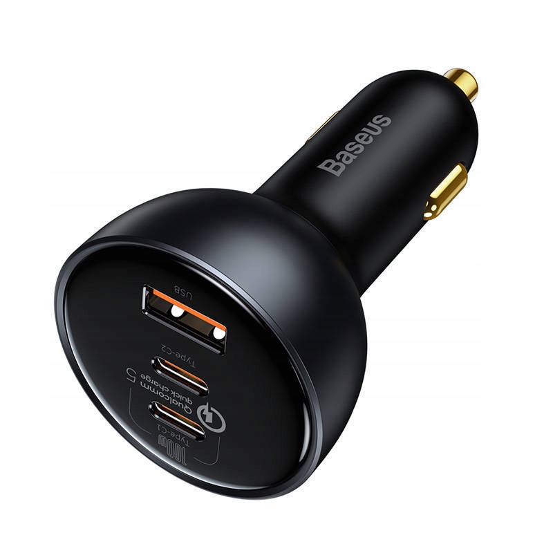 automobilová Baseus Qualcomm, Usb, 2x Usb-c, 160W (šedá)
