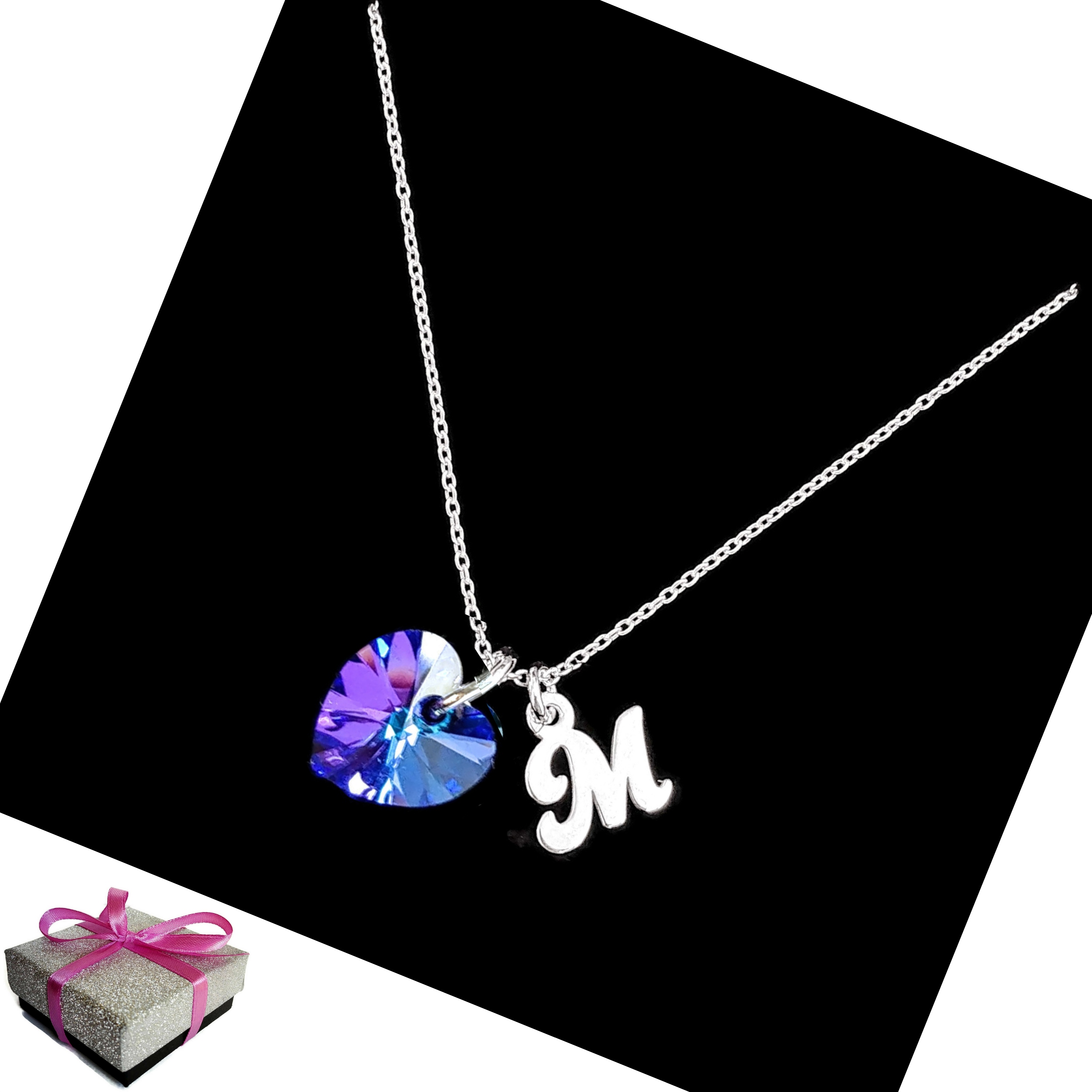 

Naszyjnik Literka M Serce Swarovski El. Srebro
