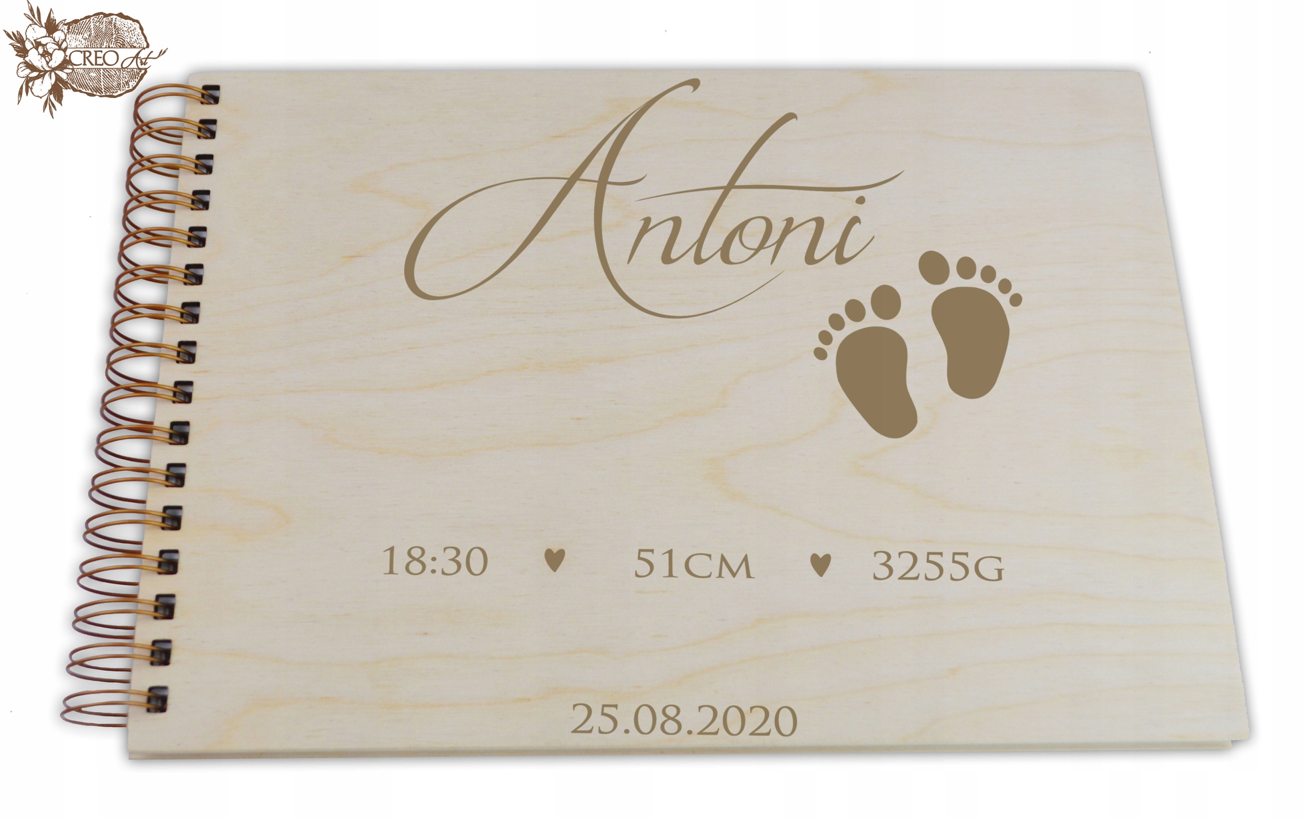 

Album drewniany, grawerowany Metryczka na prezent