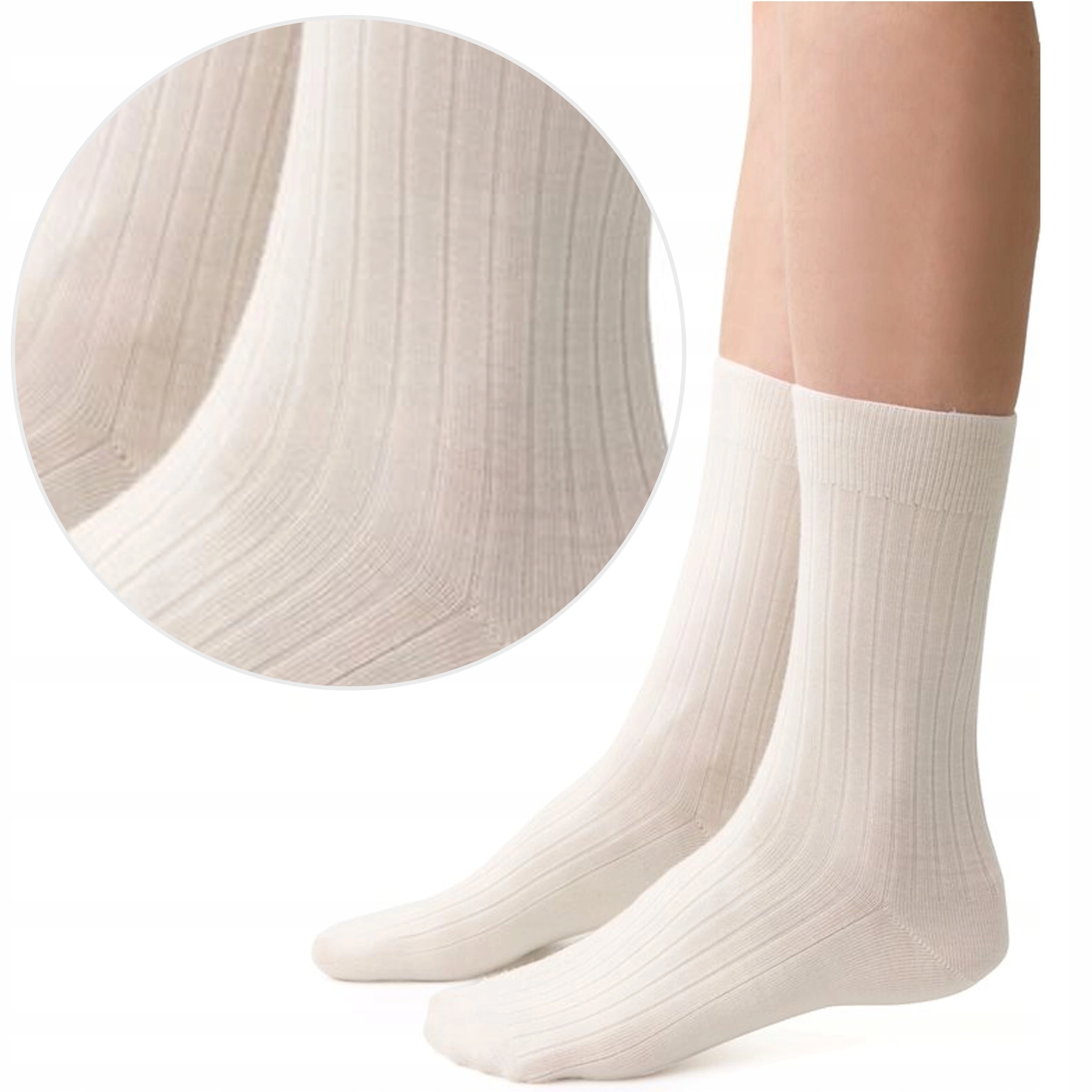Ponožky Steven ART.130 Merino Pruh Ecru 35-37