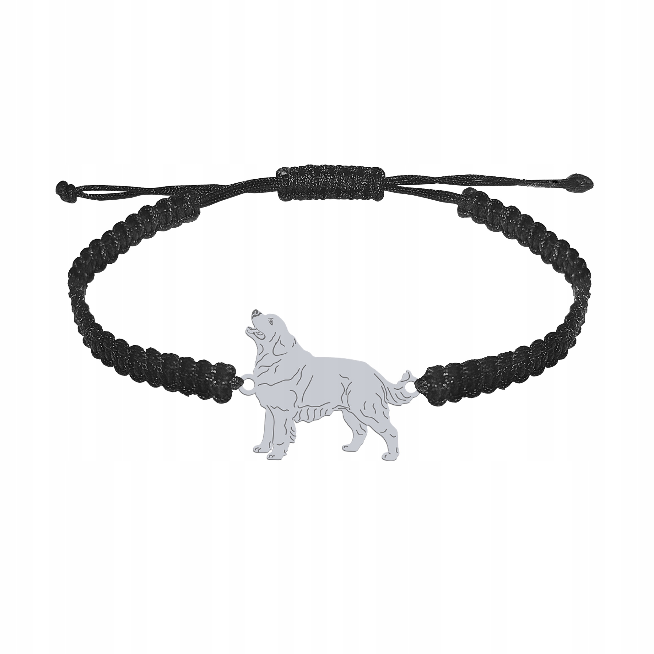 Stříbrný náramek se psem Podhalaňský Ovčák 925 Dárek Makramé Gravírování