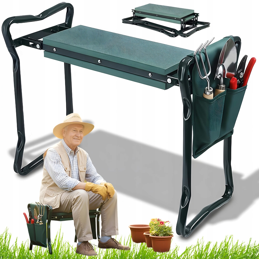 Lavička Zahradní Stolička Pro Klečení 58 X 28 X 48 CM S Organizérem