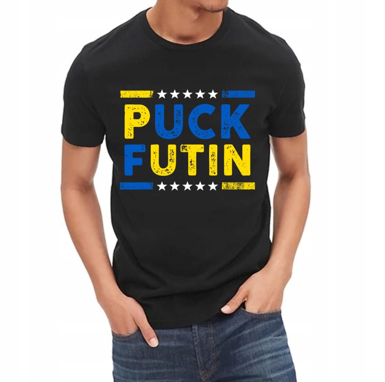 

Free Ukraine Puck Putin Wojna Koszulka Męski