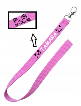 Smycz na klucze z nadrukiem z KOTKIEM