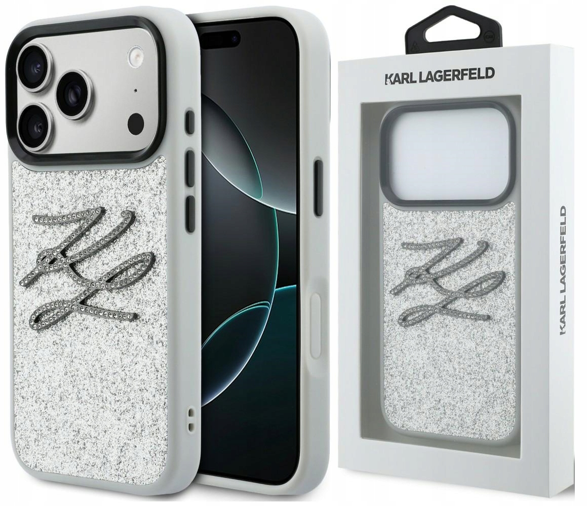 Karl Lagerfeld Glitter pouzdro Brokátové obal pro iPhone 17 Pro Max