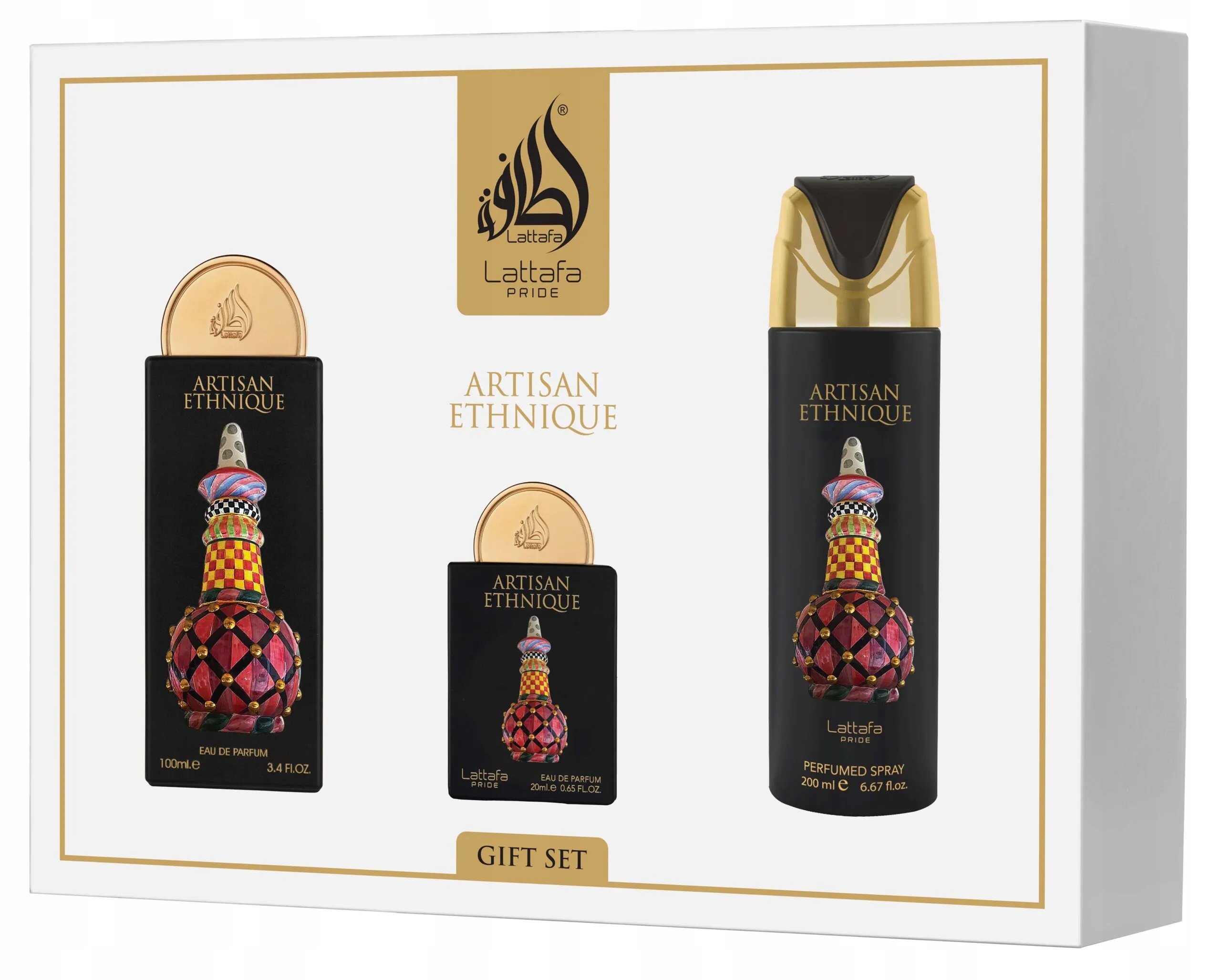 Lattafa Pride Artisan Ethnique Edp 100 ml Edp 20 ml Deo Vapo 200 ml