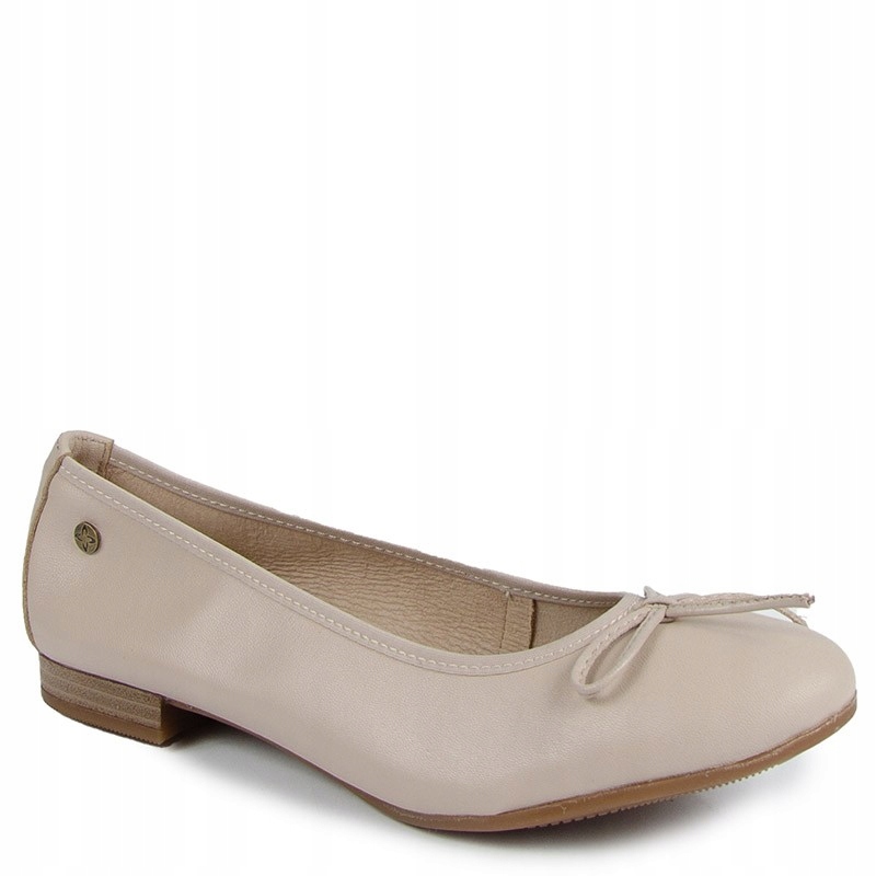 Maciejka P6800-04/00-0 Beżowe Skórzane Baleriny 38