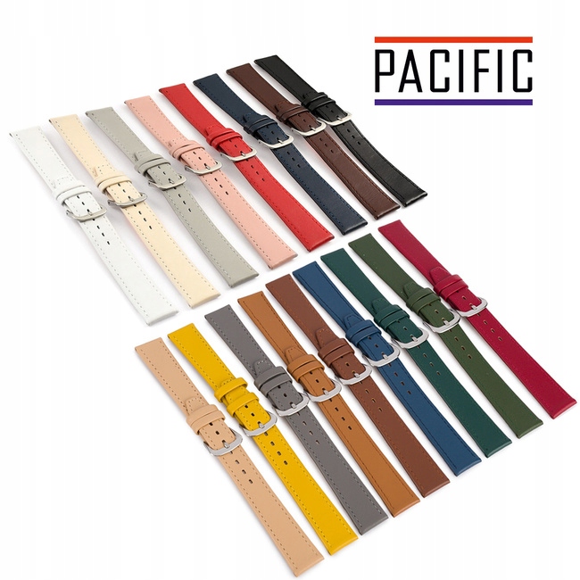 Kožený Opasek Pacific W01 Mix 18 mm (20 ks) – Barevné řemínky pro hodinky