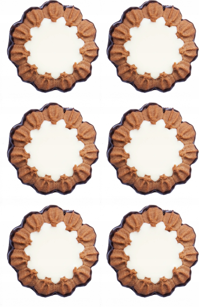 Ciastka kakaowe Delisana Kubanka, z kremem o smaku kokosowym, 1kg x6