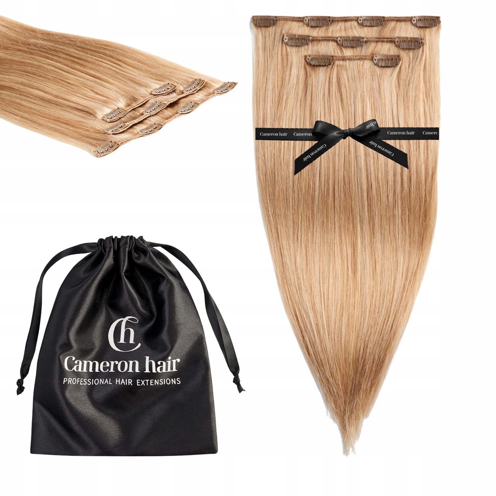 Włosy naturalne Clip In 43 cm 3 taśmy 60 gramów dopinki #20/14 Boho Blond