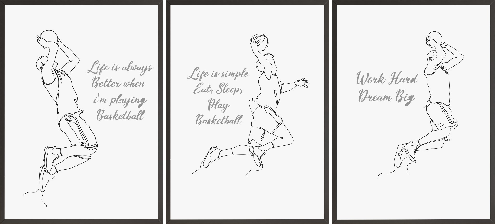 

Zestaw Plakatów Postery 3x 30x40 koszykówka cytaty