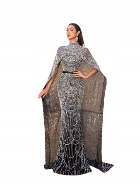 Shein Černá Šaty S Flitry A Pláštěm 1JJ