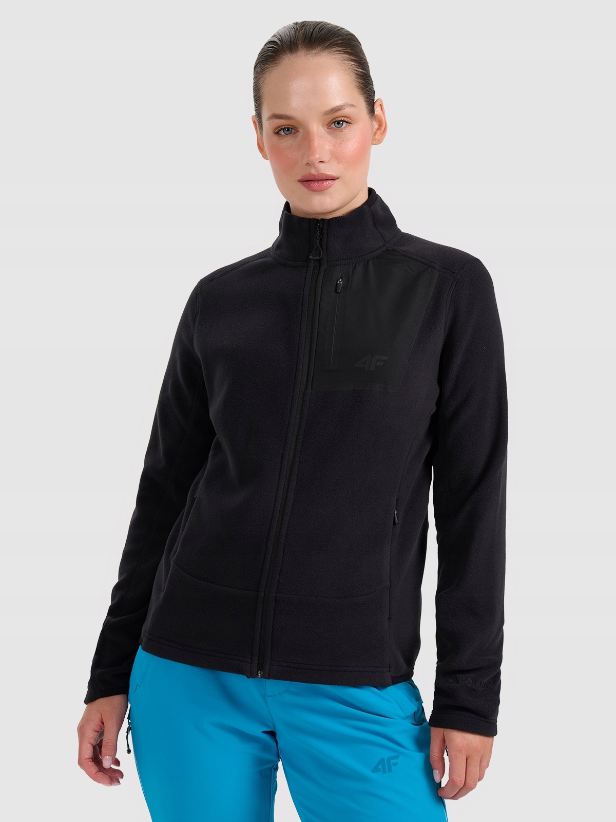 Dámská fleecová mikina 4F Polartec Regular se stojáčkem černá, velikost L