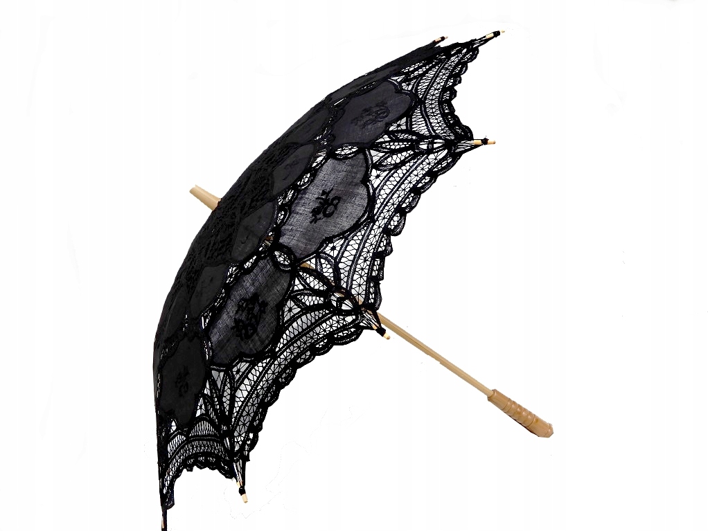 

Parasolka Parasol Koronki Przeciw Słońcu Bambus Ok