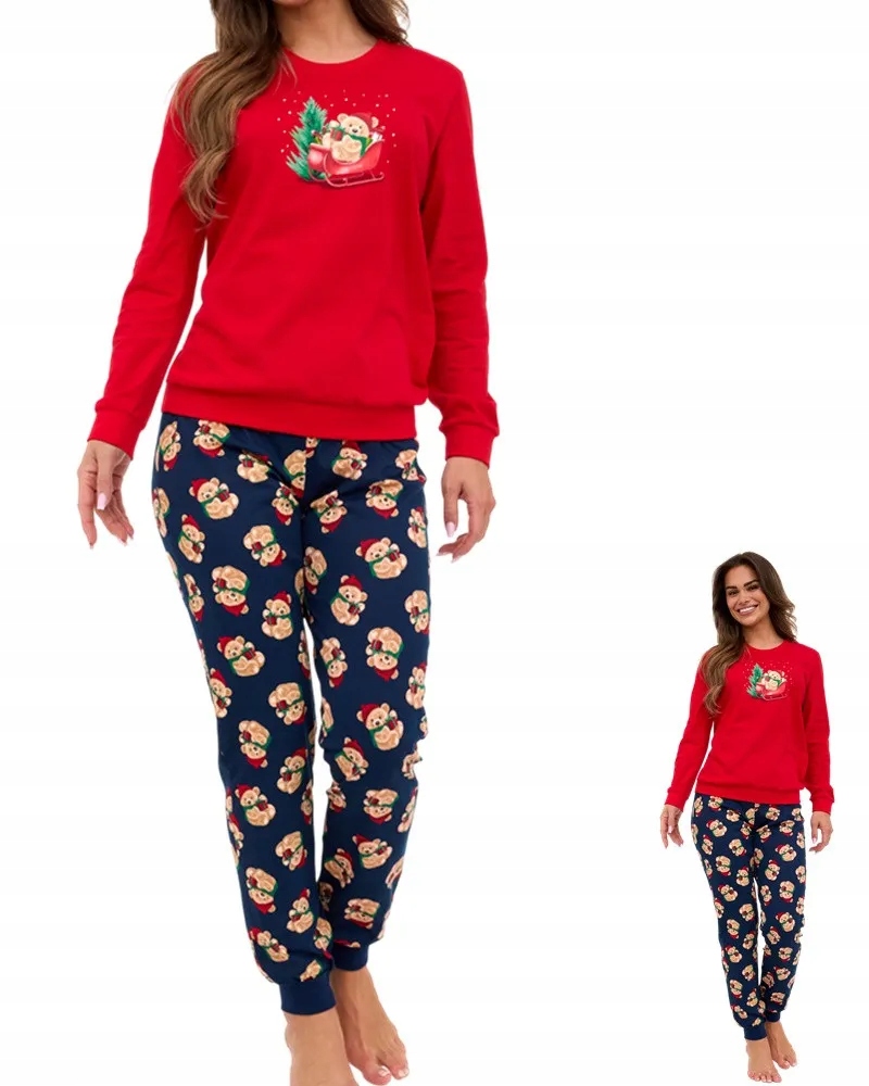 Dámské Pyžamo Cornette 671 Teddy XL 42 Červená