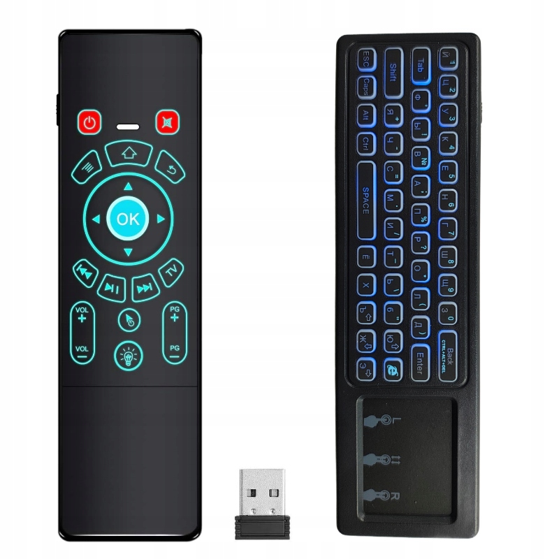 PILOT ZDALNEGO STEROWANIA MYSZKA Z KLAWIATURĄ J. ROSYJSKI CZARNY USB 2.4GHz