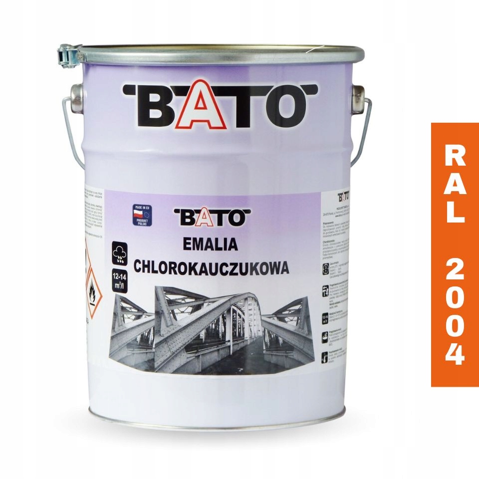 Chlorokaučukový smalt Barva na kov Bato Ral 2004 Oranžová 5L