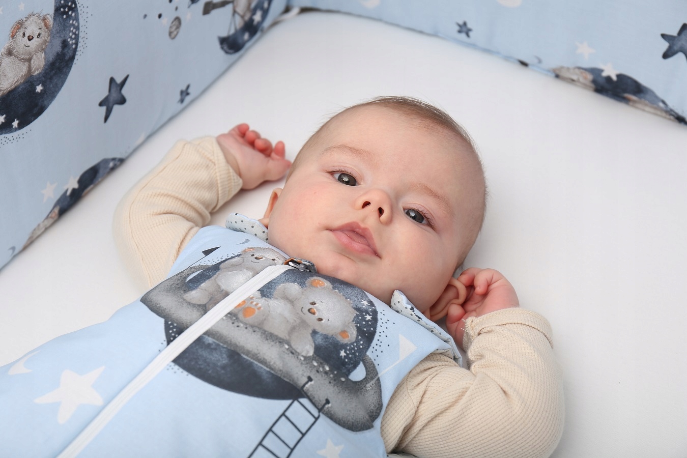 ŚPIWOREK NIEMOWLĘCY DO SPANIA DREAM BAWEŁNA 100% REGULOWANY BABYMAM Kolor niebieski