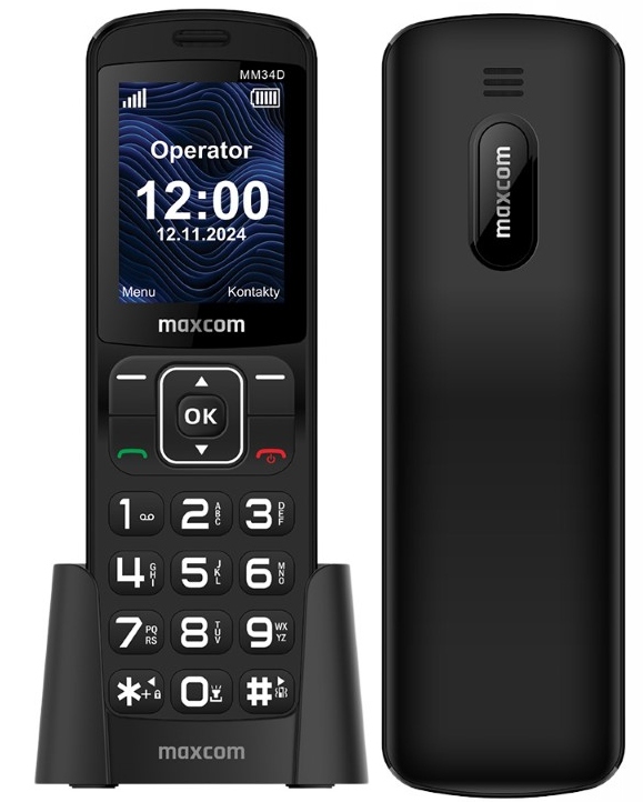 Mobilný telefón pre seniorov Maxcom Desk MM34D 4G Veľké hlasné klávesy