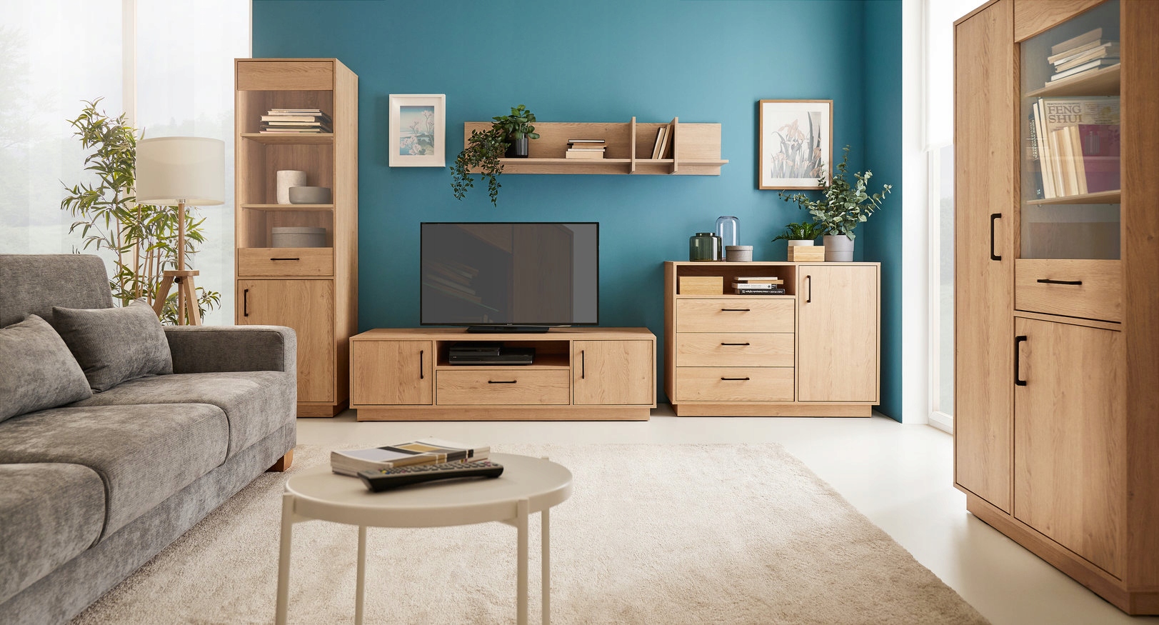 Witryna przeszklona zamykana regał SANTIAGO 01 Kolekcja SANTIAGO DĄB