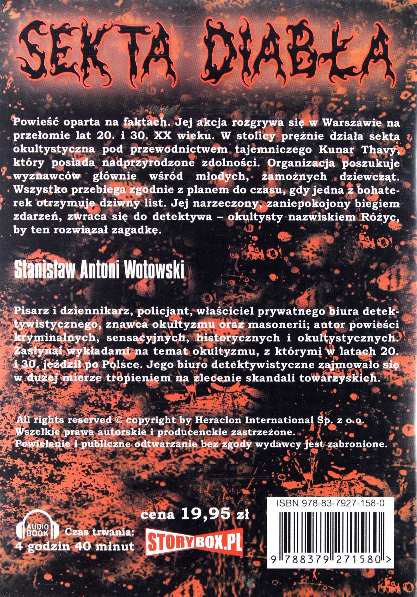 SEKTA DIABŁA - STANISŁAW ANTONI WOTOWSKI [AUDIOBOOK] [CD-MP3] Stan opakowania oryginalne