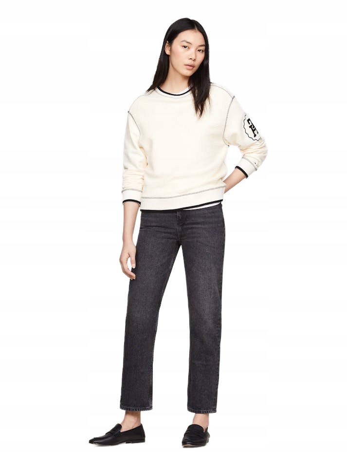 Tommy Hilfiger Tmavě Šedé Rovné Džíny S Vysokým Pasem 33/30 6BA