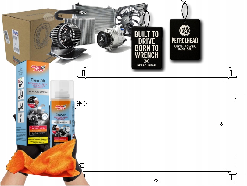 Kondenzátor Klimatizace Toyota Auris Avensis Coroll #Petrolhead Pro+ Kit9
