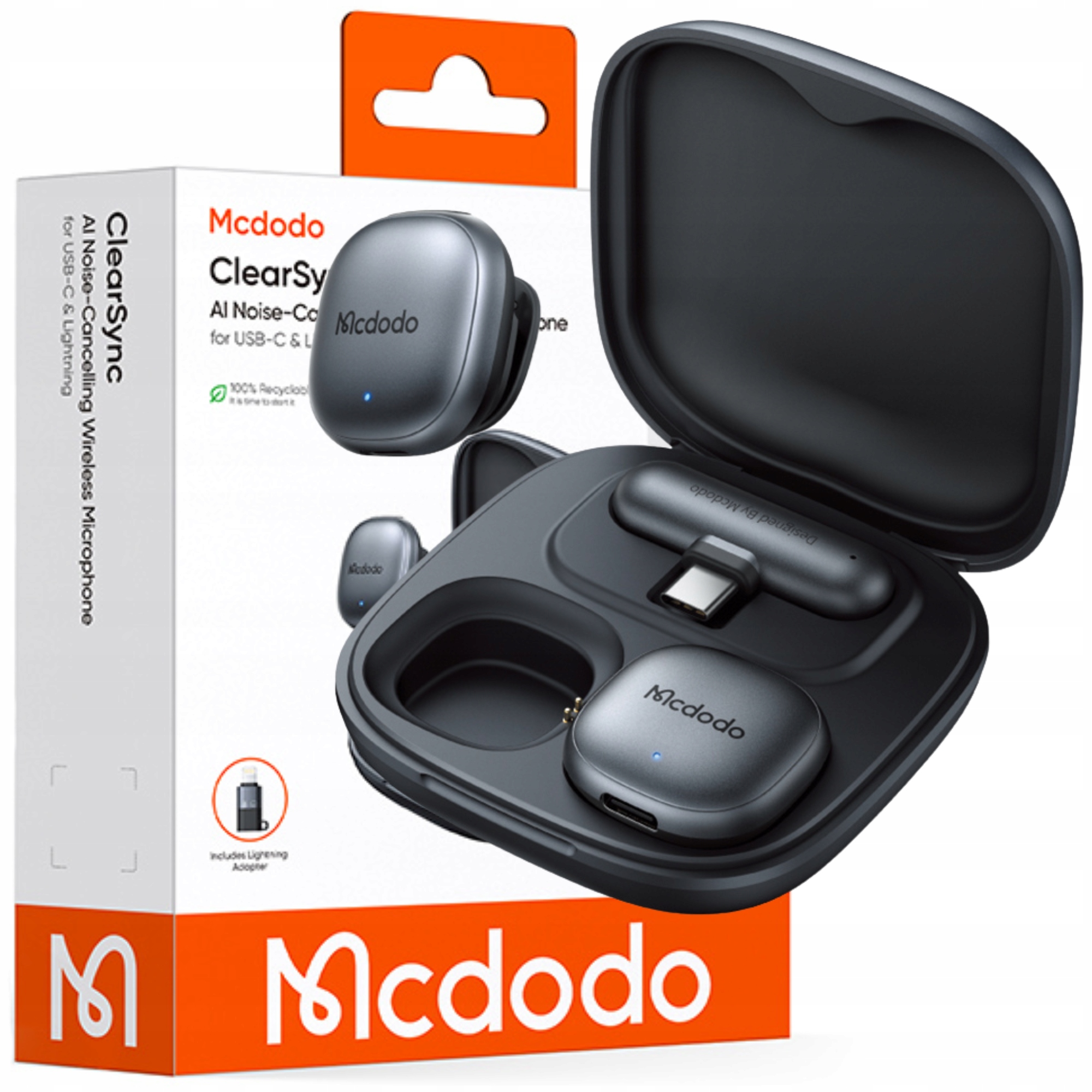 Mcdodo Bezdrátový Kravatový Mikrofon S Usb-c Osvětlením Pro Telefon