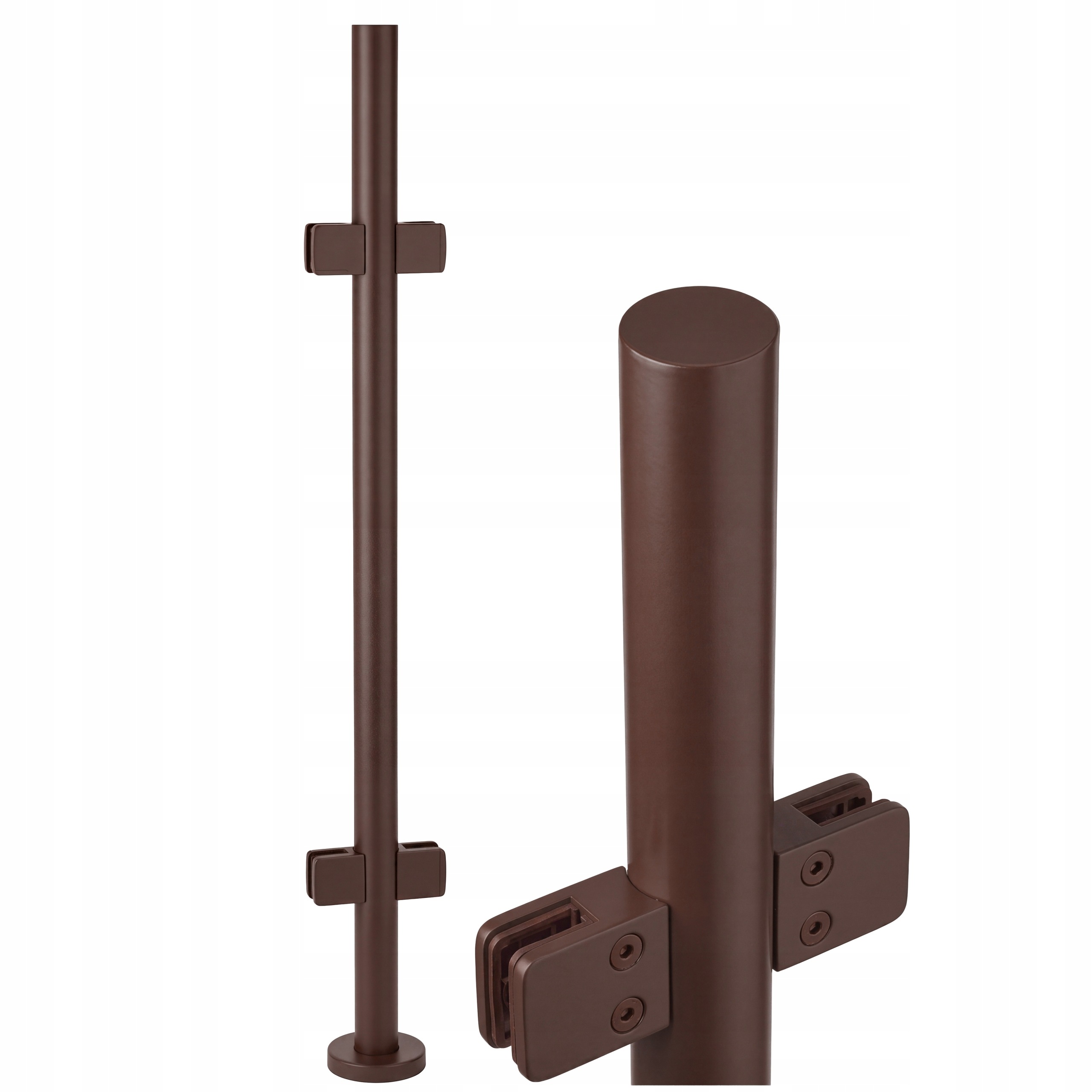 110 cm Priechodný Stĺpik na sklenené zábradlie s priemerom 42 mm, Bronzový Loft