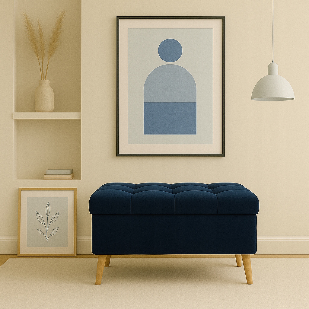 Pufa s úložným priestorom, otvárateľná taburetka, podnožka, čalúnená lavička, prešívaná