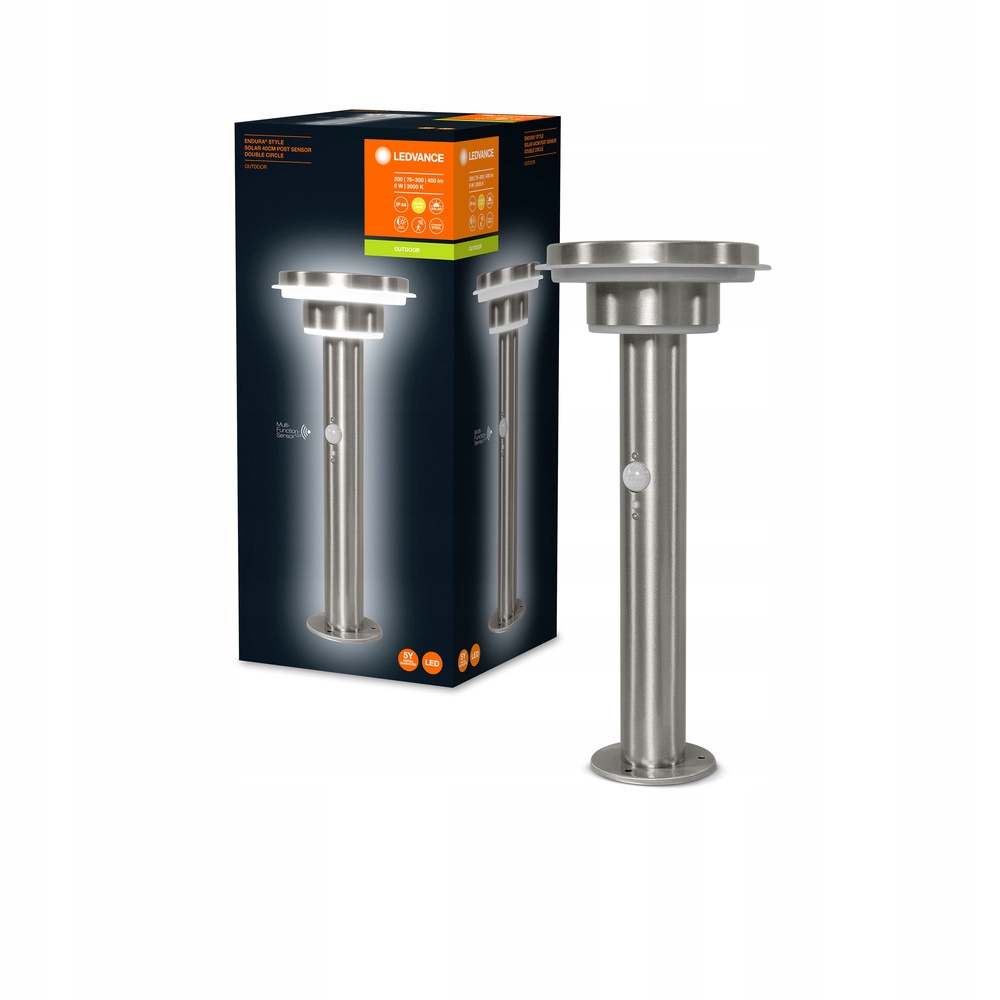 Zahradní Led lampa Venkovní stojící sloupek 40 cm 6W 3000K IP44 Senzor
